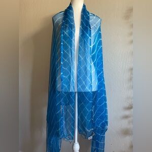 Blue chiffon wrap
